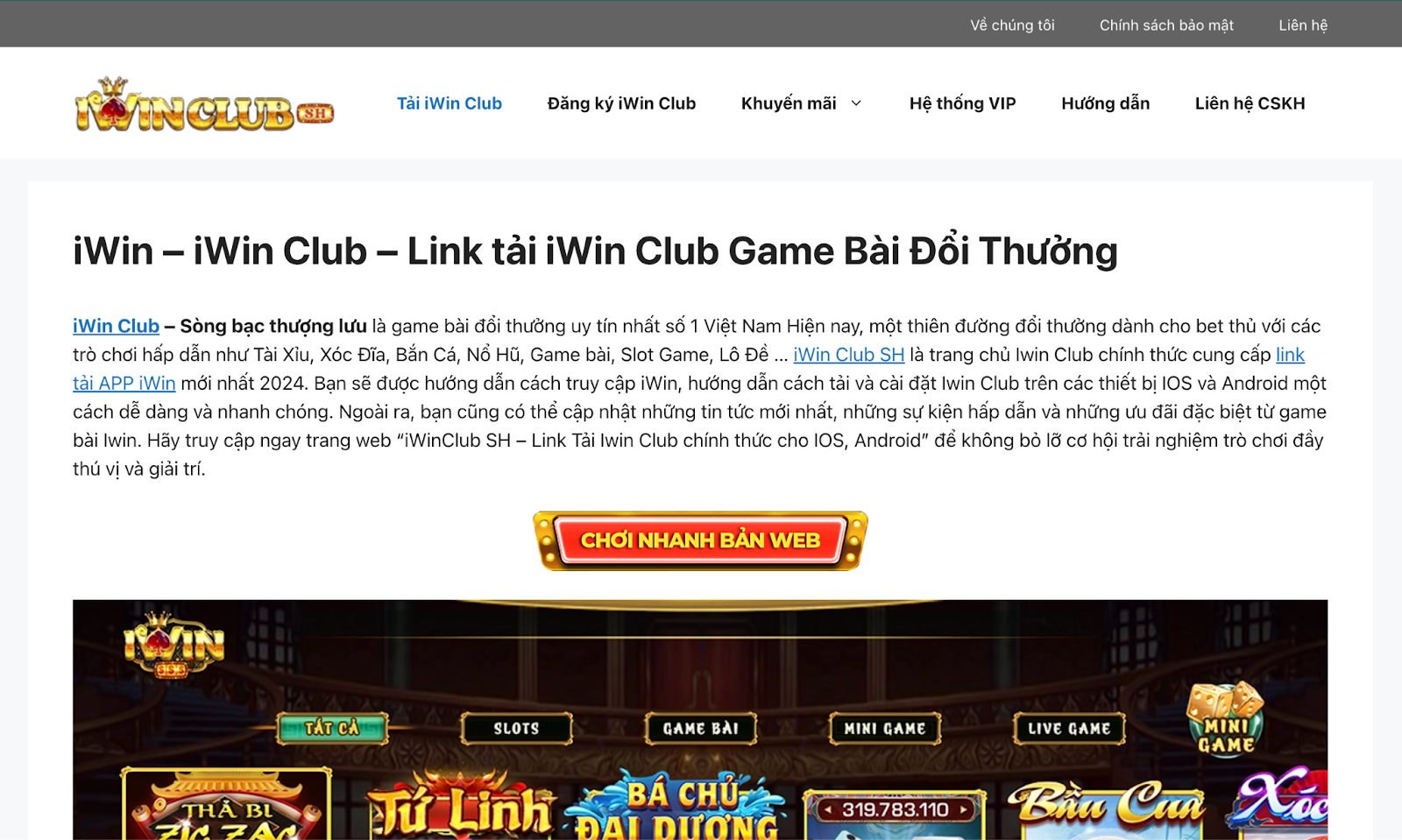 Link tải xuống iWin Club Club IOS-1
